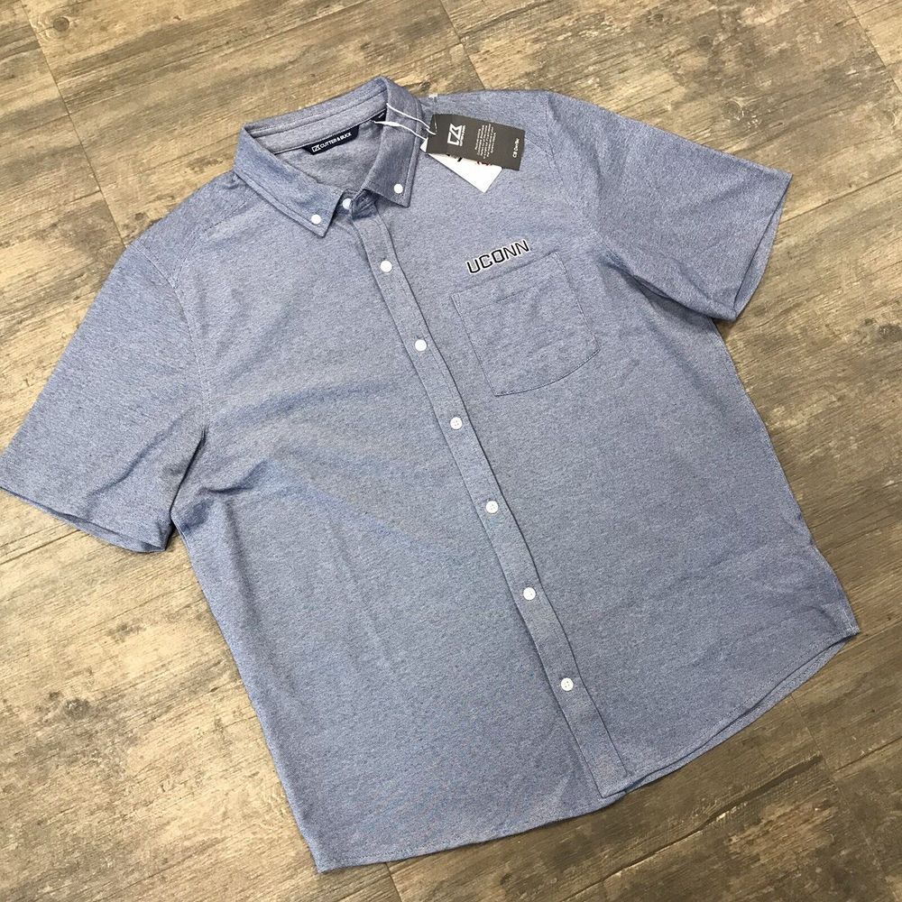 NWT UCONN Huskies Button Down Shirt Men Size Large Cutter‎ Buck $107.98 (320)